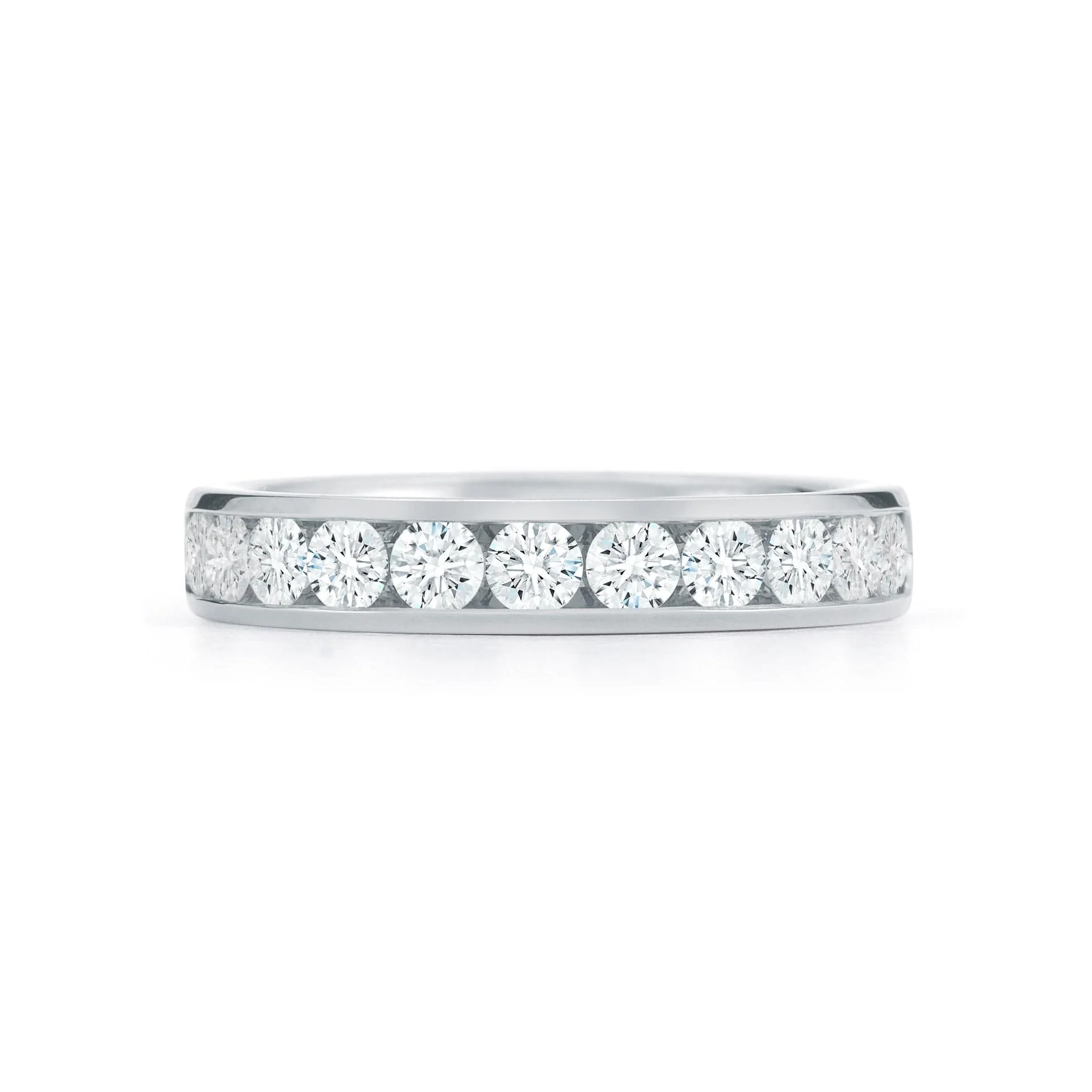 18K White Gold Diamond Channel Set Wedding Ring