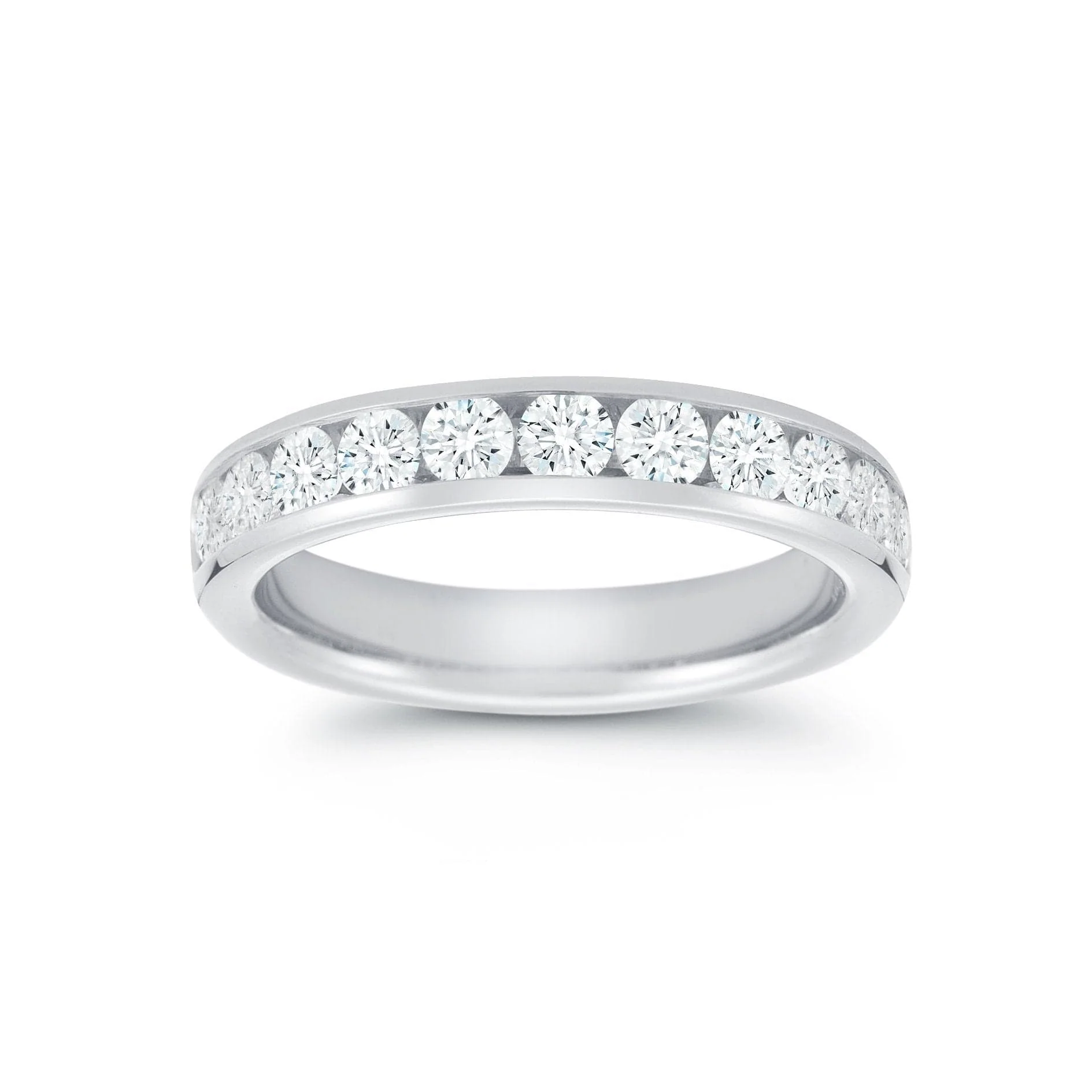18K White Gold Diamond Channel Set Wedding Ring - Image 2