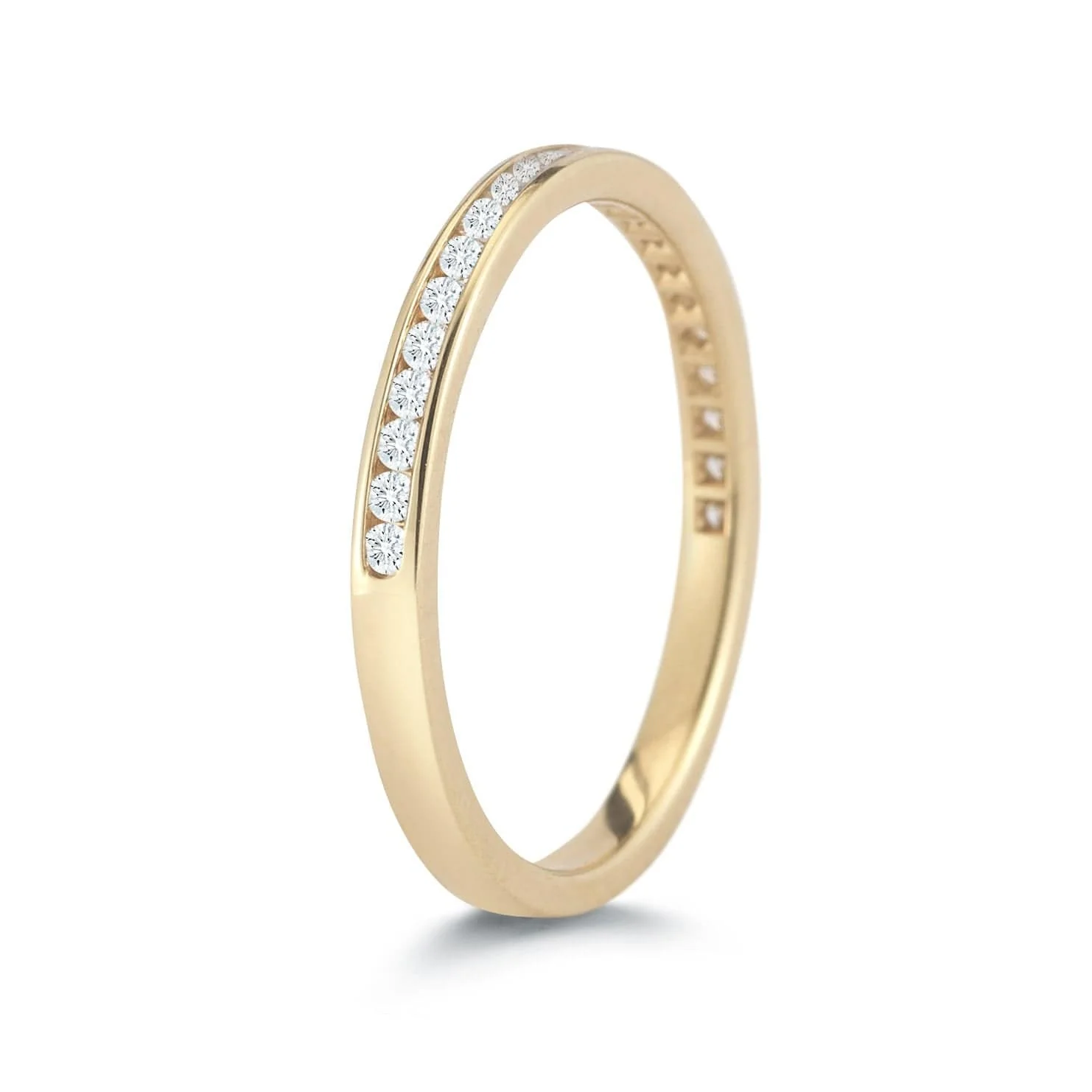 18K Yellow Gold Channel Set Diamond Wedding Ring - Image 3