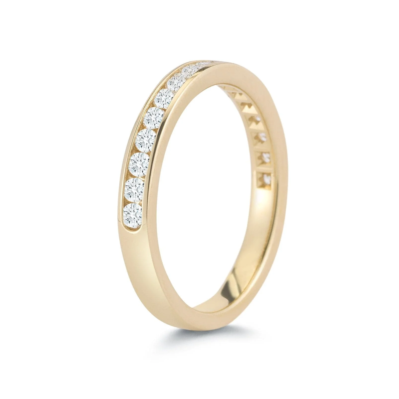 18K Yellow Gold Channel Set Diamond Wedding Ring - Image 3