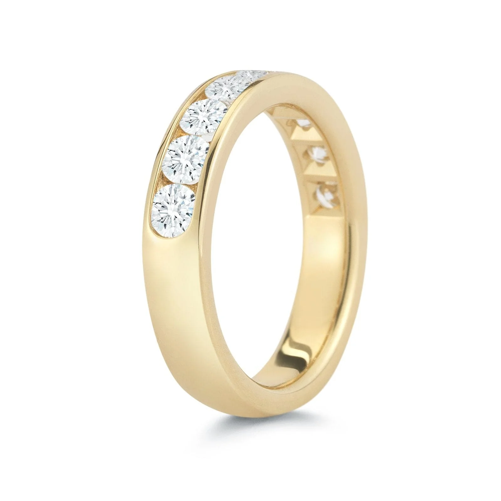 18K Yellow Gold Channel Set Diamond Wedding Ring - Image 3