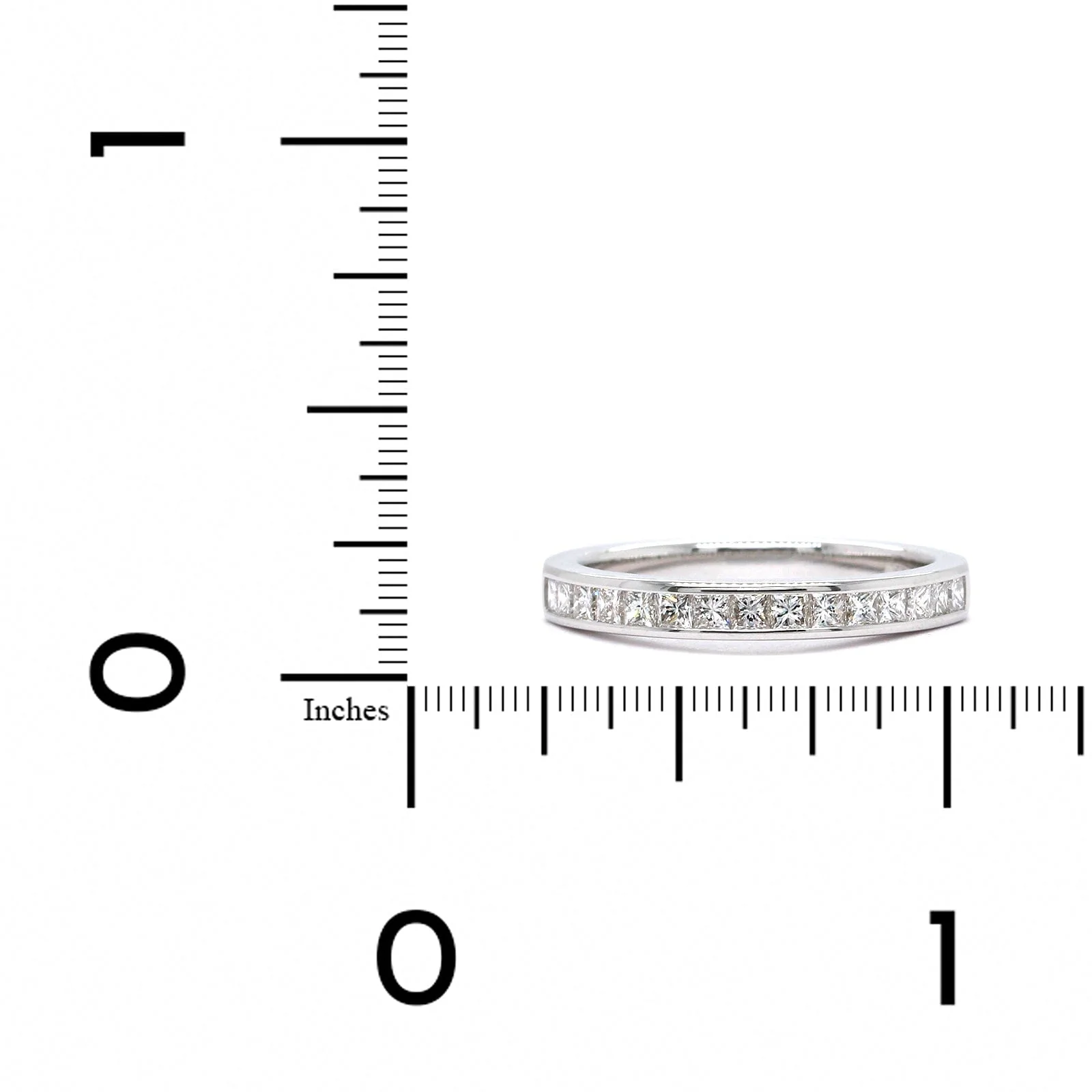 18K White Gold Princess Cut Channel Set Diamond Band - Image 3