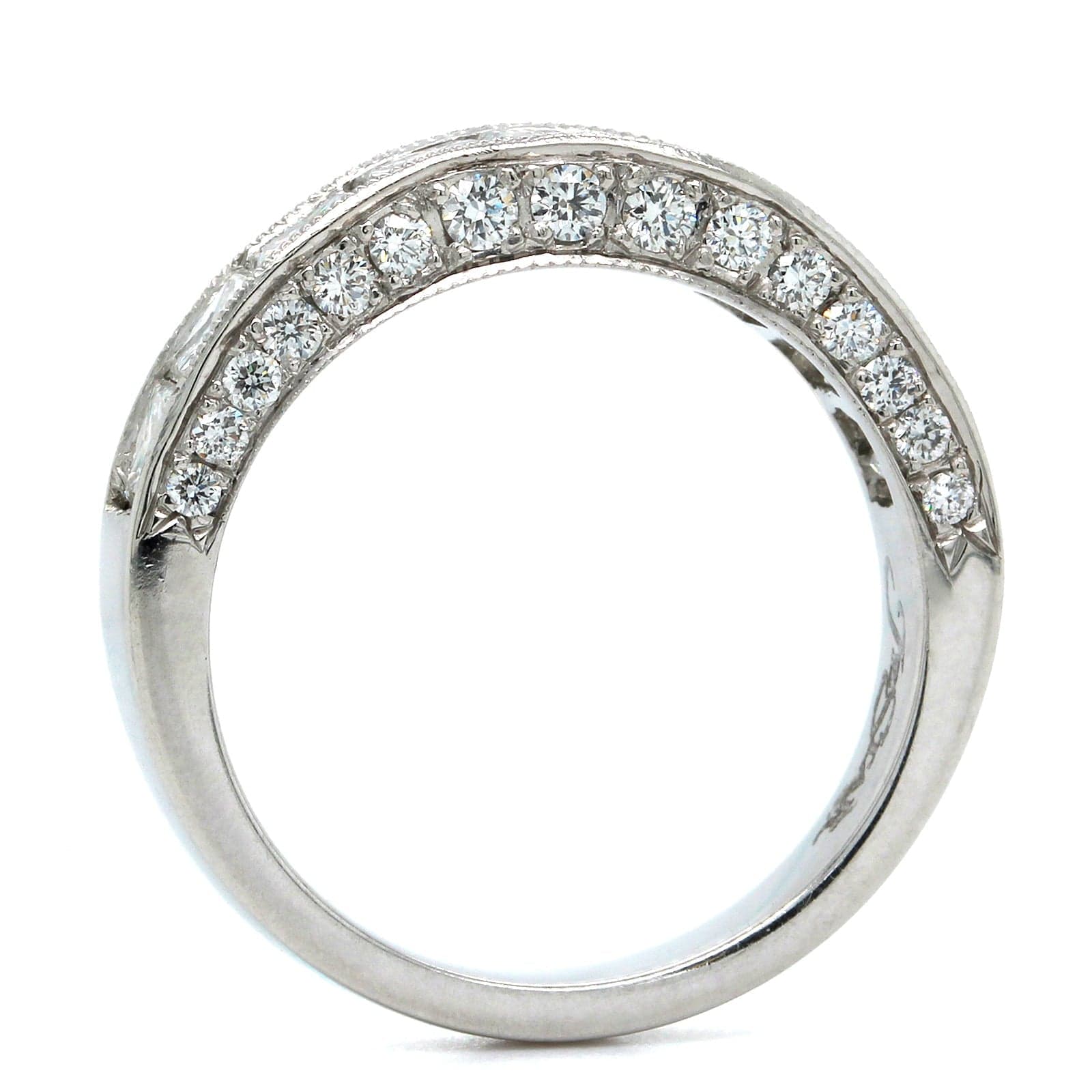 Platinum Channel Set Princess Cut Diamond Band - Image 3