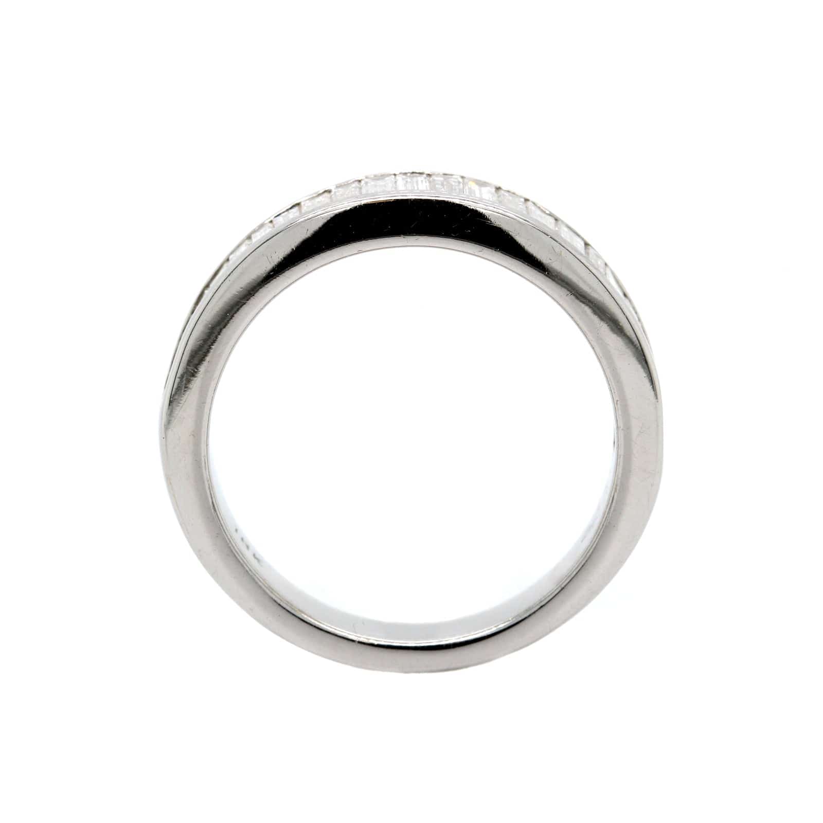 18K White Gold Channel Set Graduated Baguette Diamond Eternity Band - Image 3