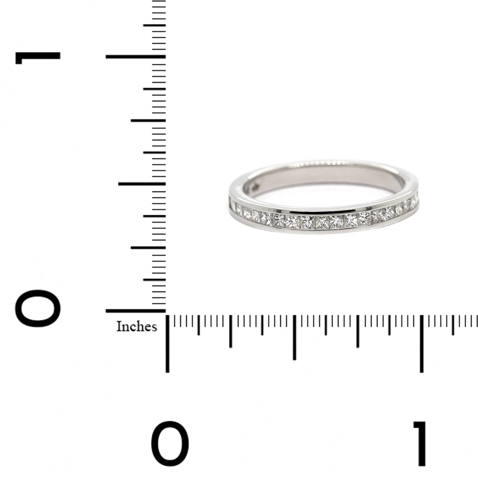 Platinum Channel Set Princess Cut Diamond Band - Image 4