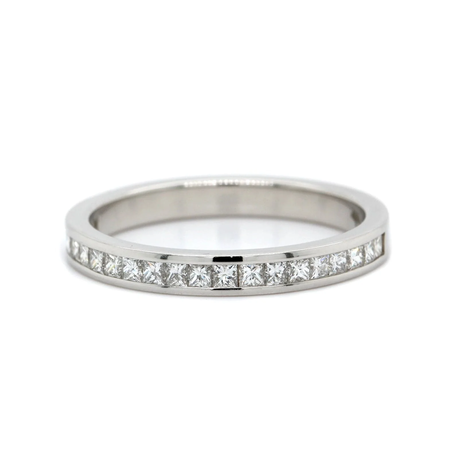 Platinum Channel Set Princess Cut Diamond Band - Image 5
