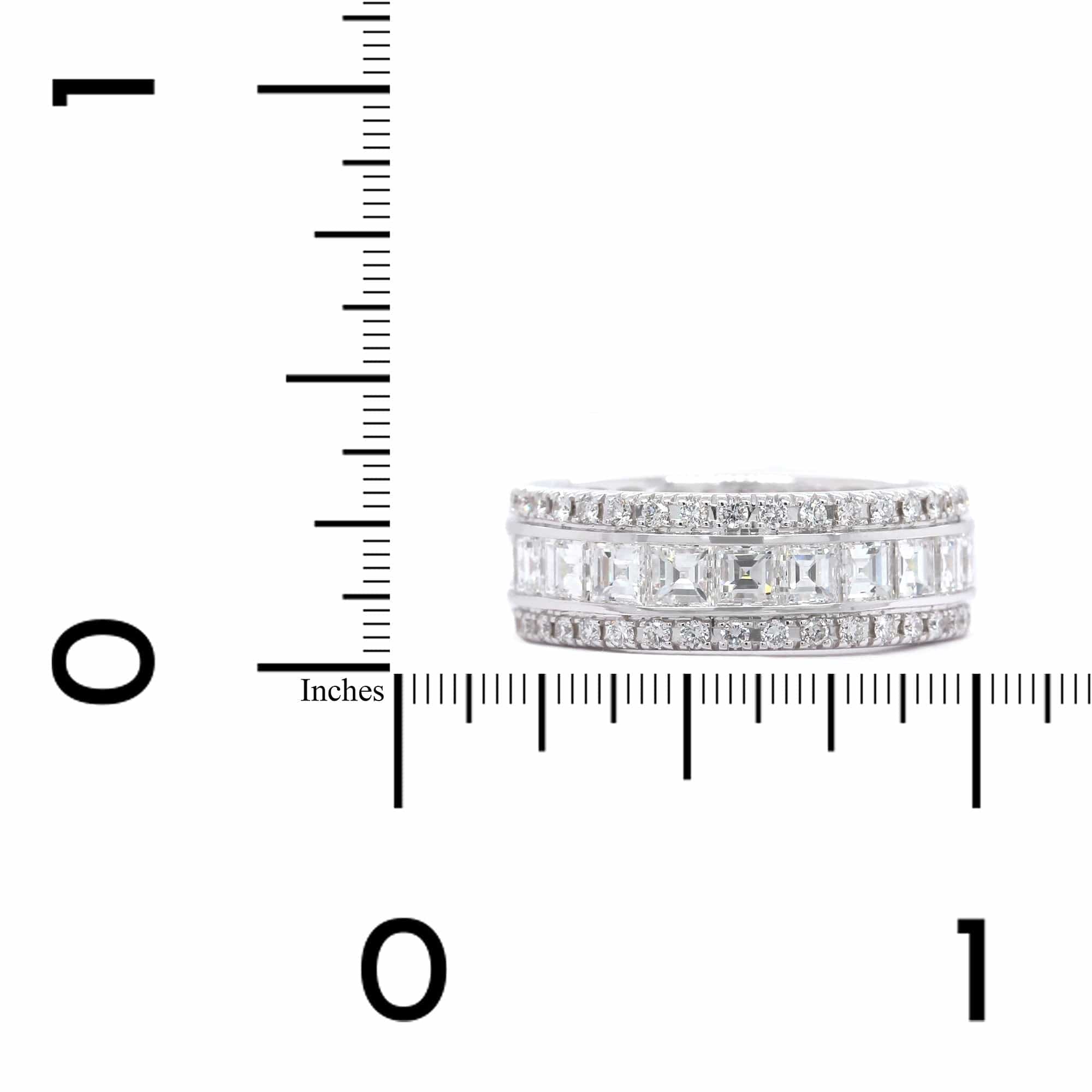 18K White Gold Channel Set Pave Wedding Ring - Image 3