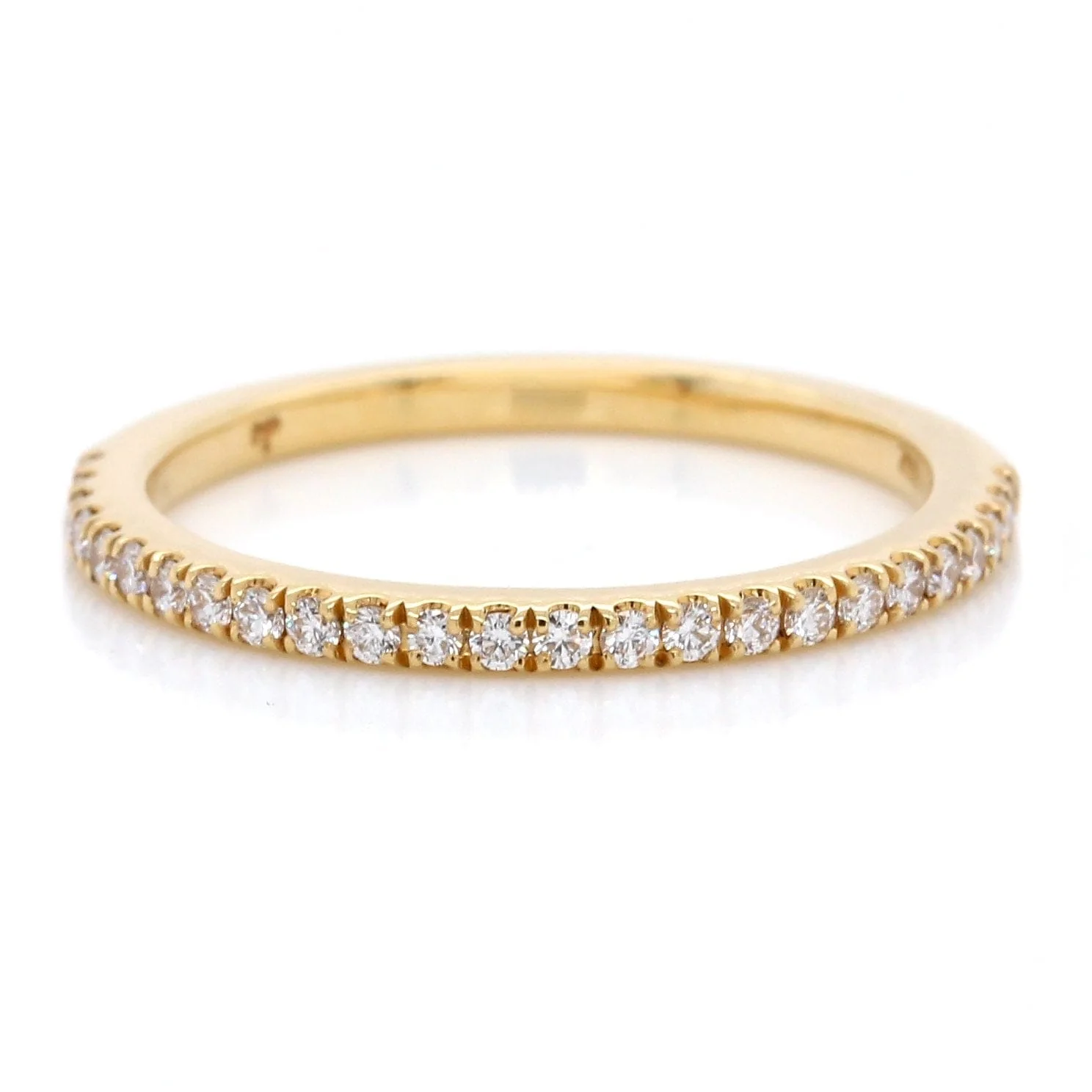 18K Yellow Gold Micro Pave Diamond Wedding Band