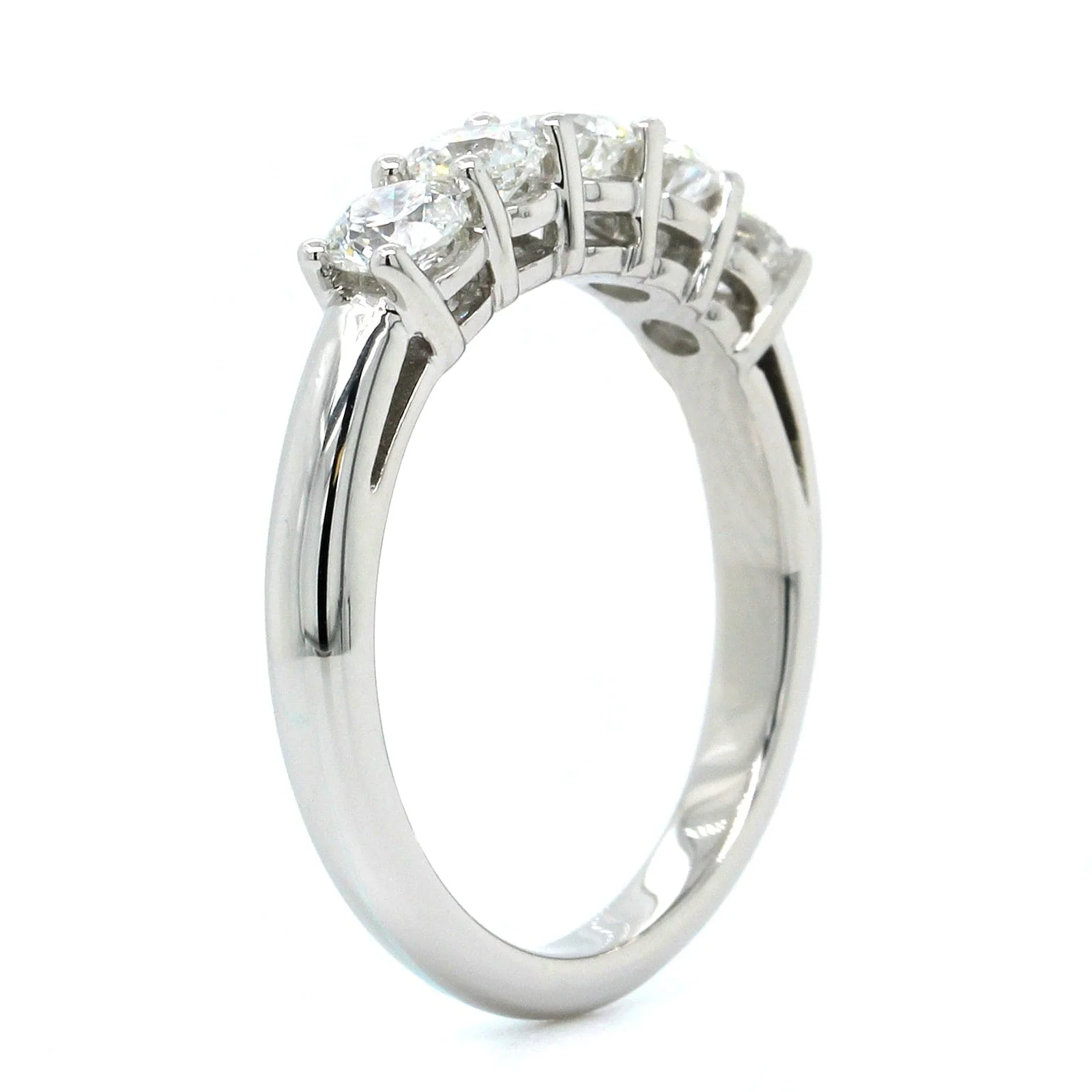 Platinum 5 Stone Diamond Wedding Ring - Image 2