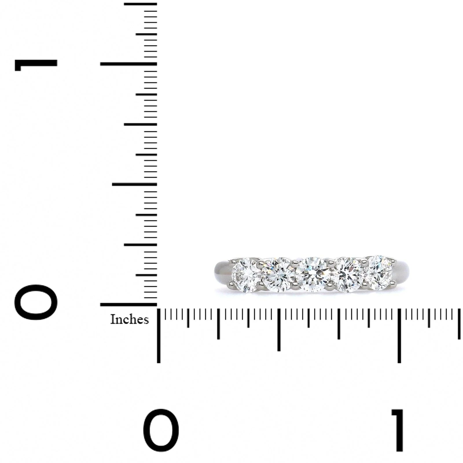 Platinum 5 Stone Diamond Wedding Ring - Image 4