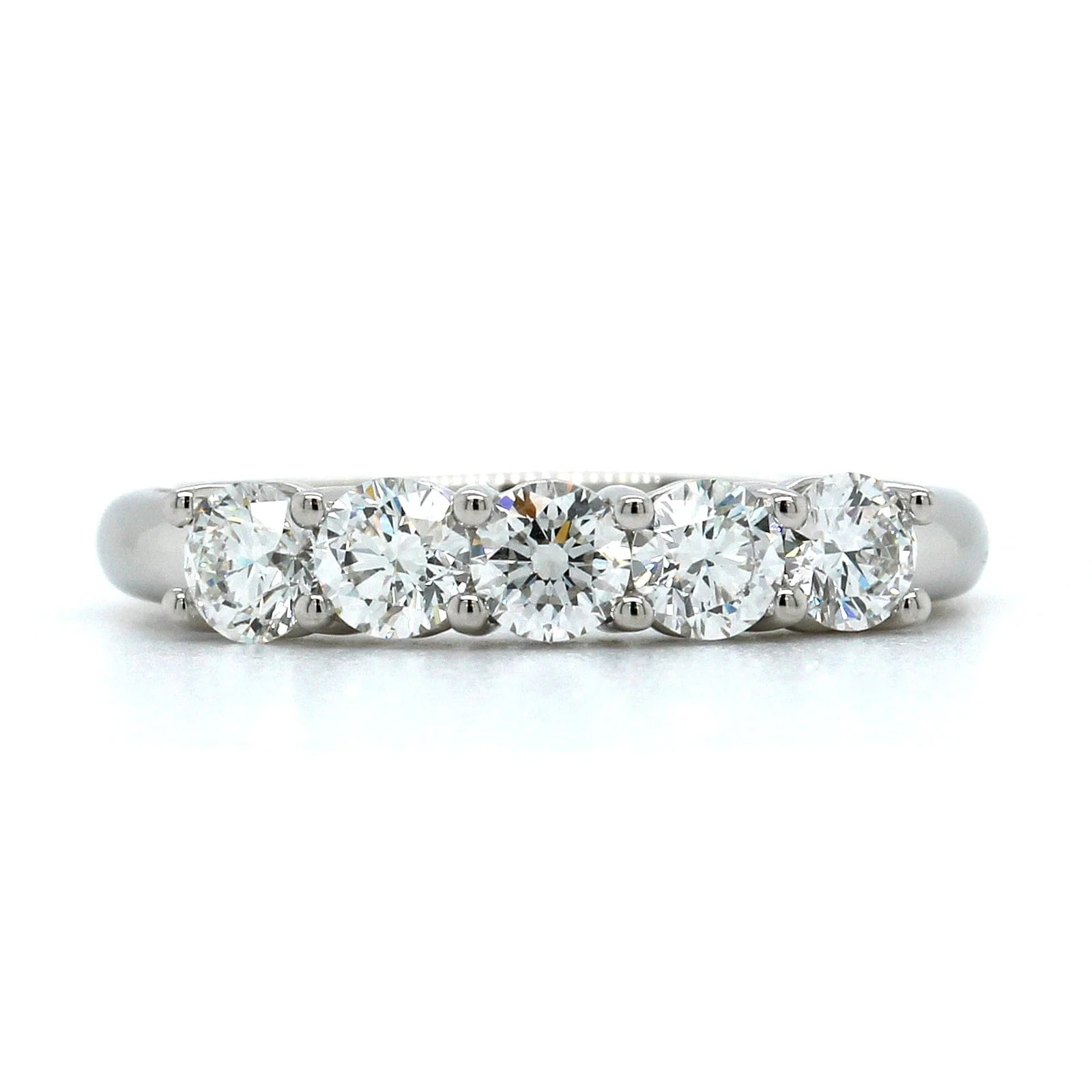 Platinum 5 Stone Diamond Wedding Ring - Image 5