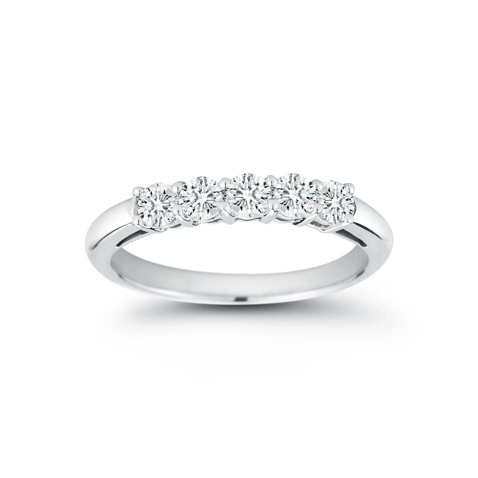 Platinum Five Stone Diamond Wedding Ring - Image 2