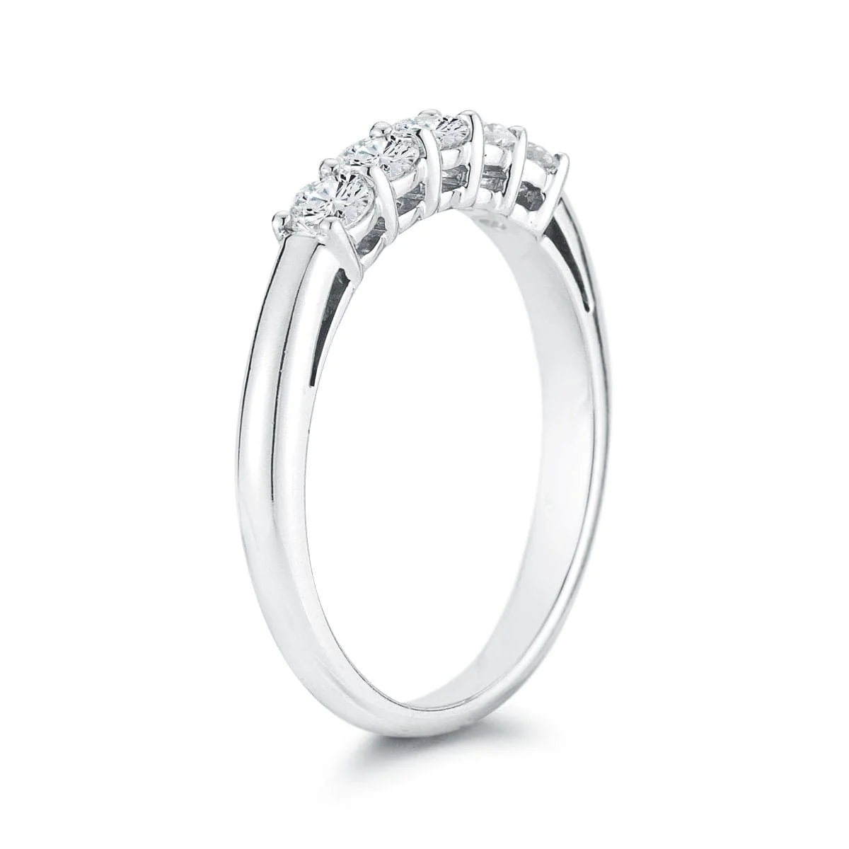 Platinum Five Stone Diamond Wedding Ring - Image 3