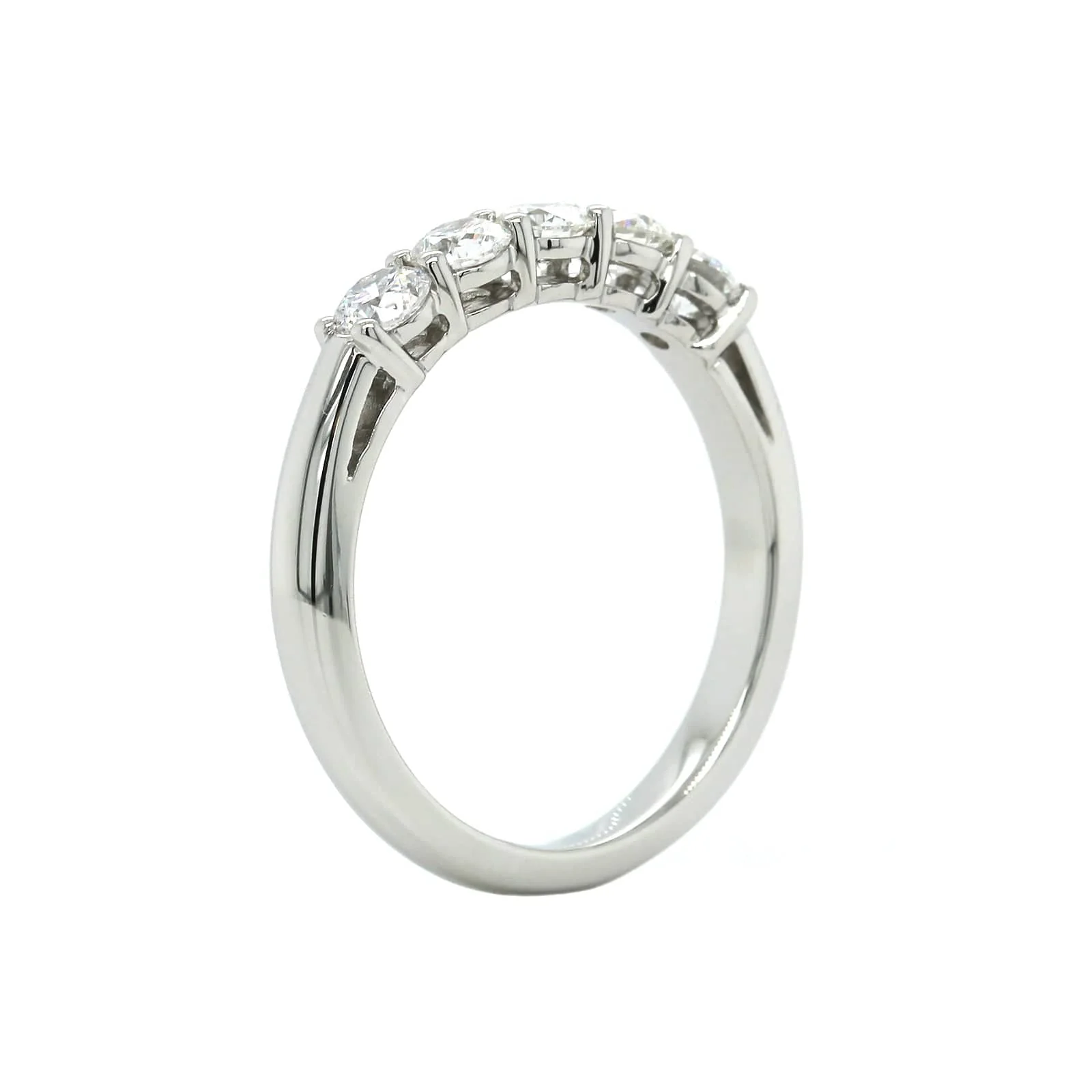 Platinum Five Stone Diamond Wedding Ring - Image 2