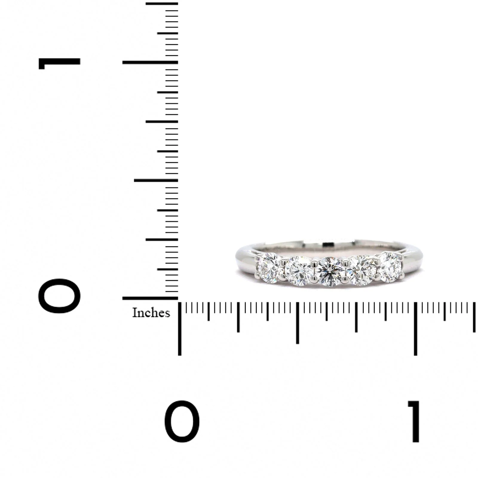 Platinum Five Stone Diamond Wedding Ring - Image 3