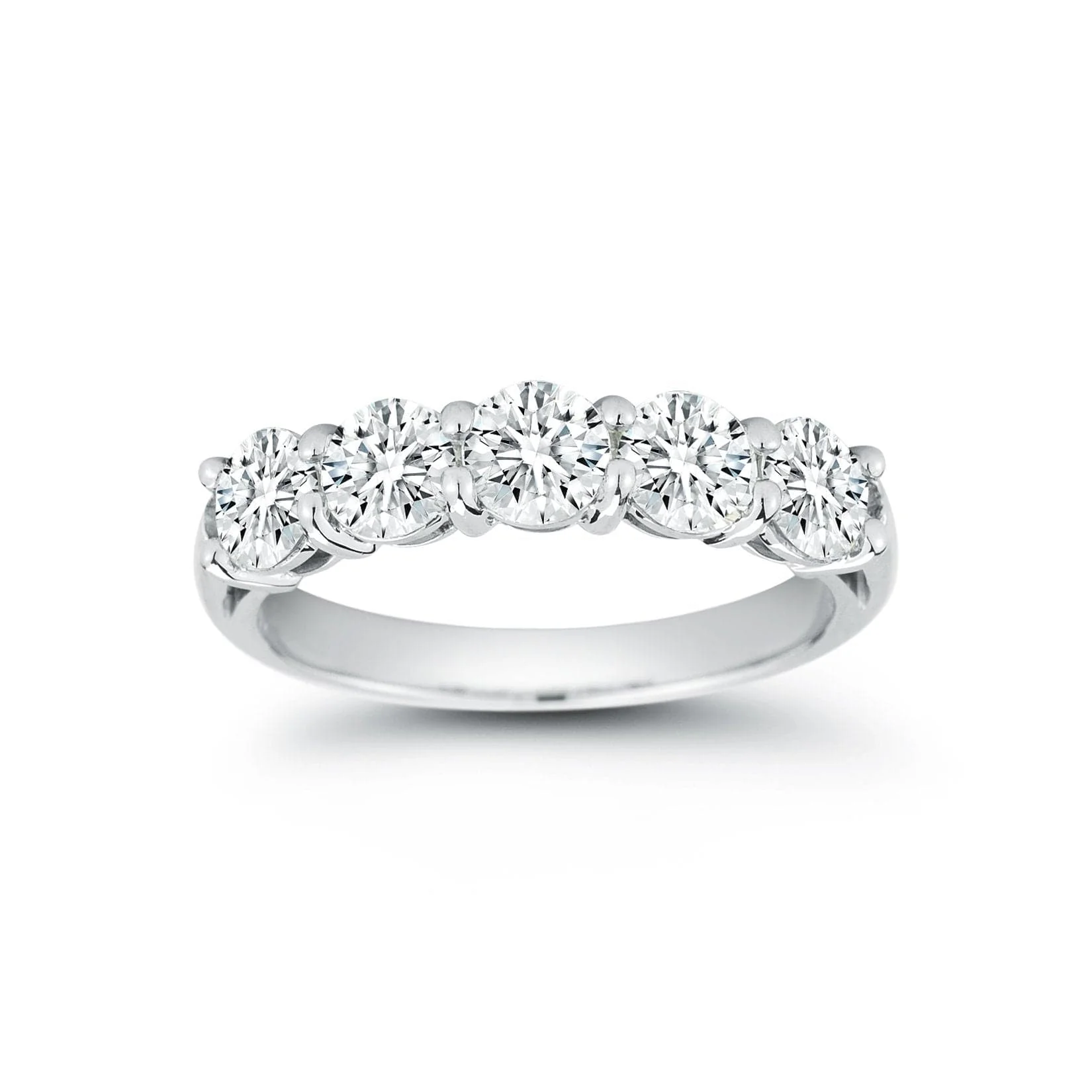 Platinum Five Stone Diamond Wedding Ring - Image 2