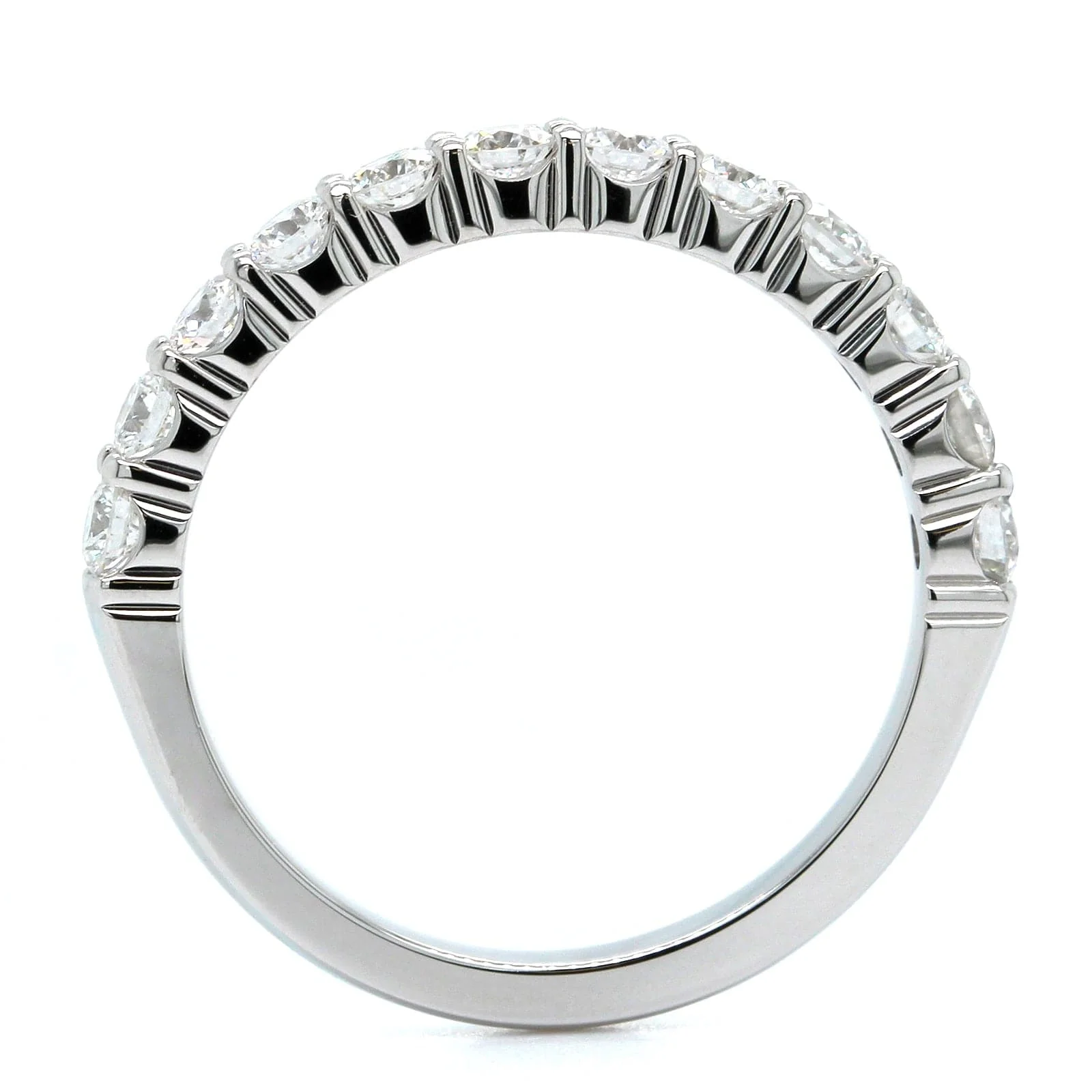 18K White Gold Shared Prong Diamond Band - Image 3