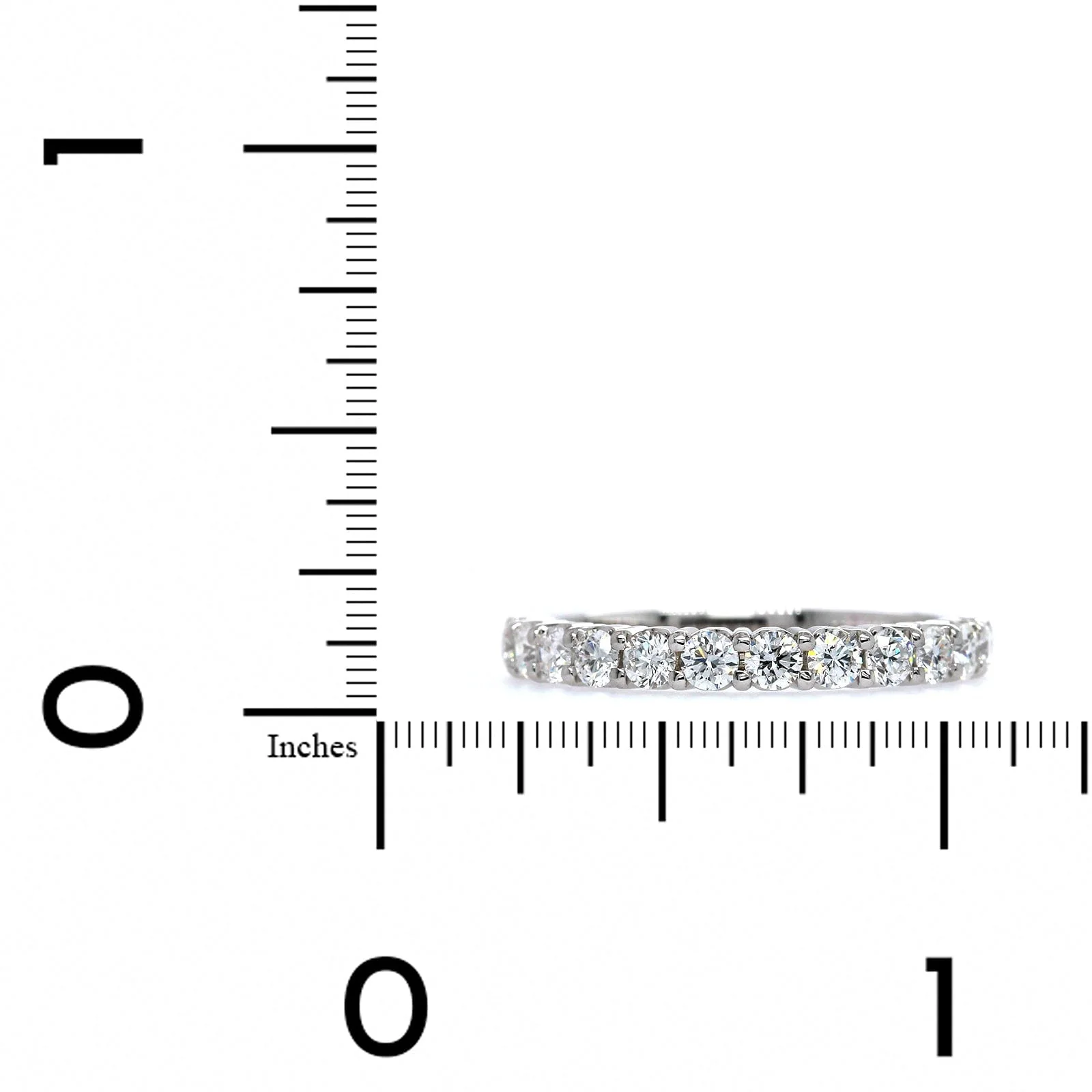 18K White Gold Shared Prong Diamond Band - Image 4