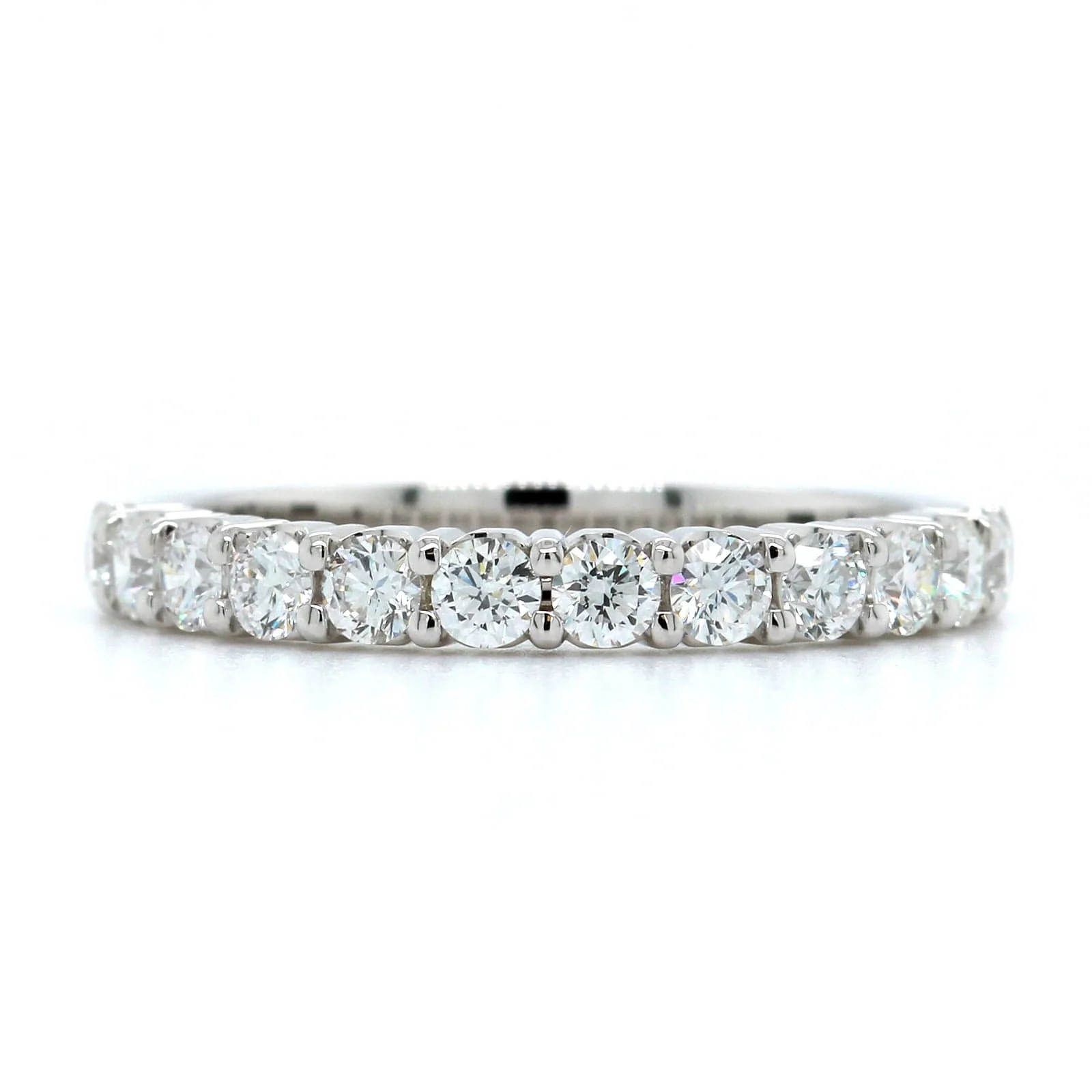 18K White Gold Shared Prong Diamond Band - Image 5