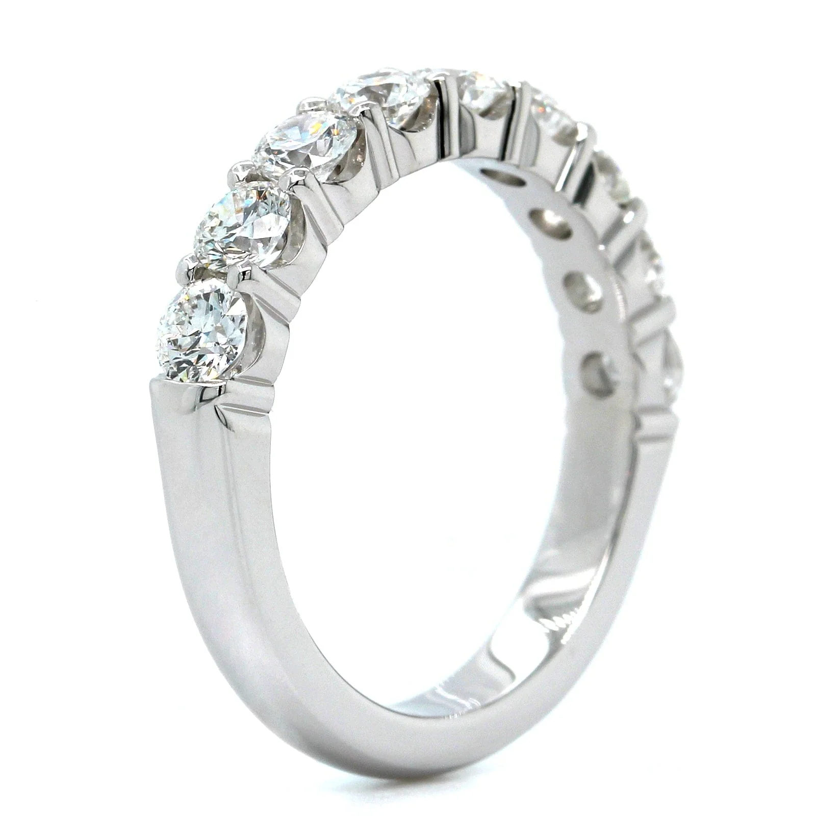 18K White Gold Nine Stone Diamond Wedding Ring - Image 2