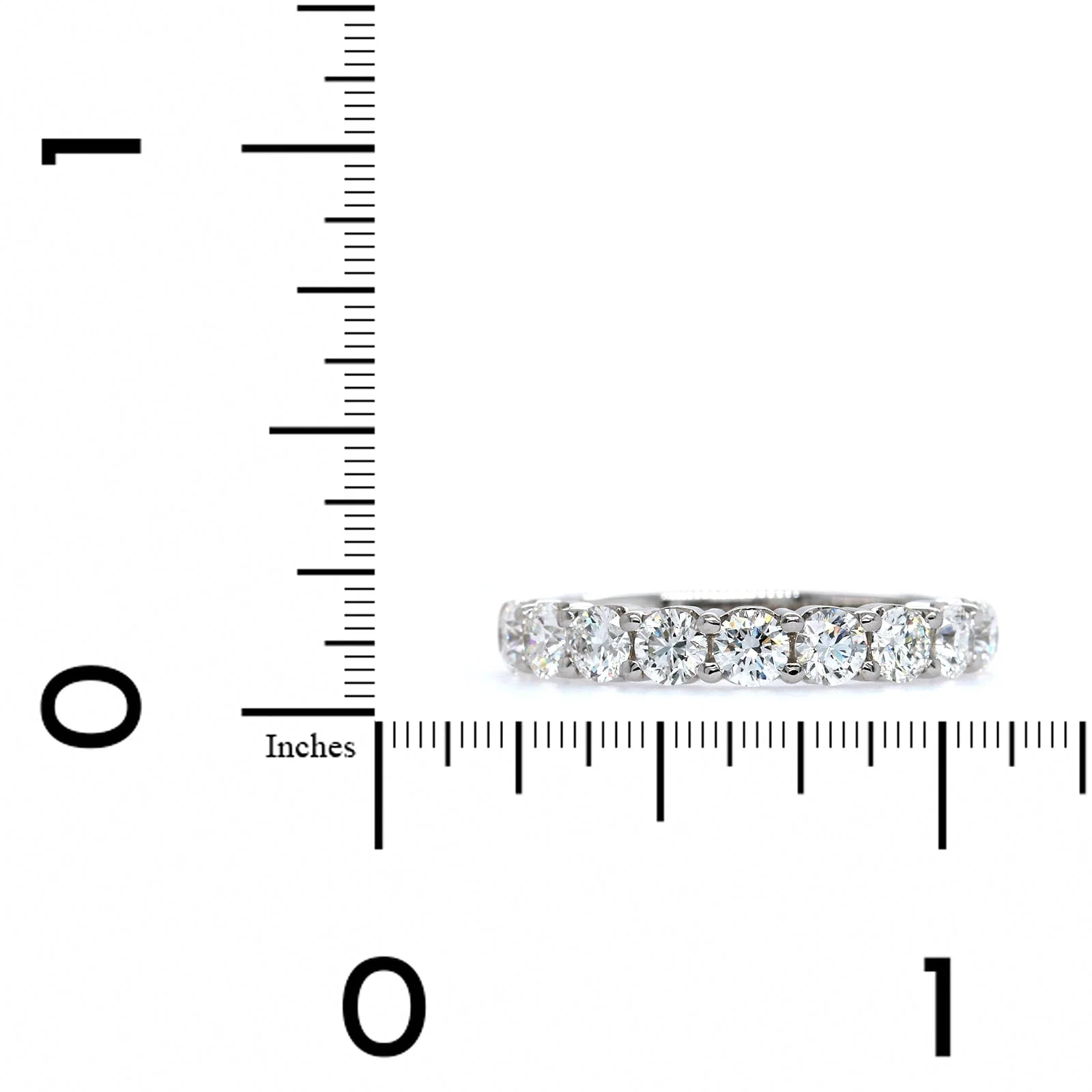 18K White Gold Nine Stone Diamond Wedding Ring - Image 4