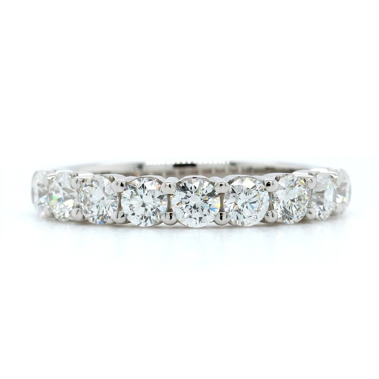 18K White Gold Nine Stone Diamond Wedding Ring - Image 5
