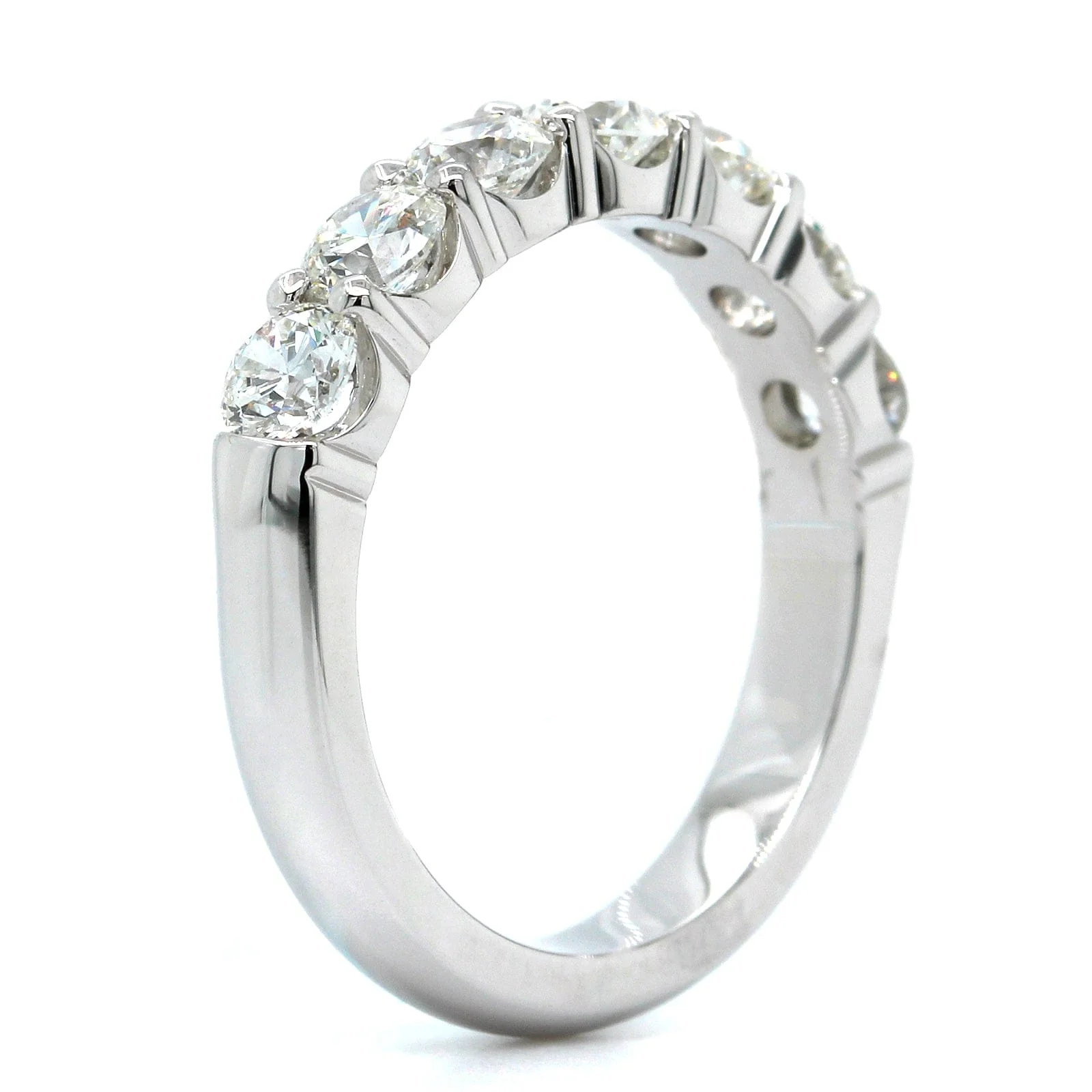 18K White Gold Seven Stone Diamond Wedding Ring - Image 2