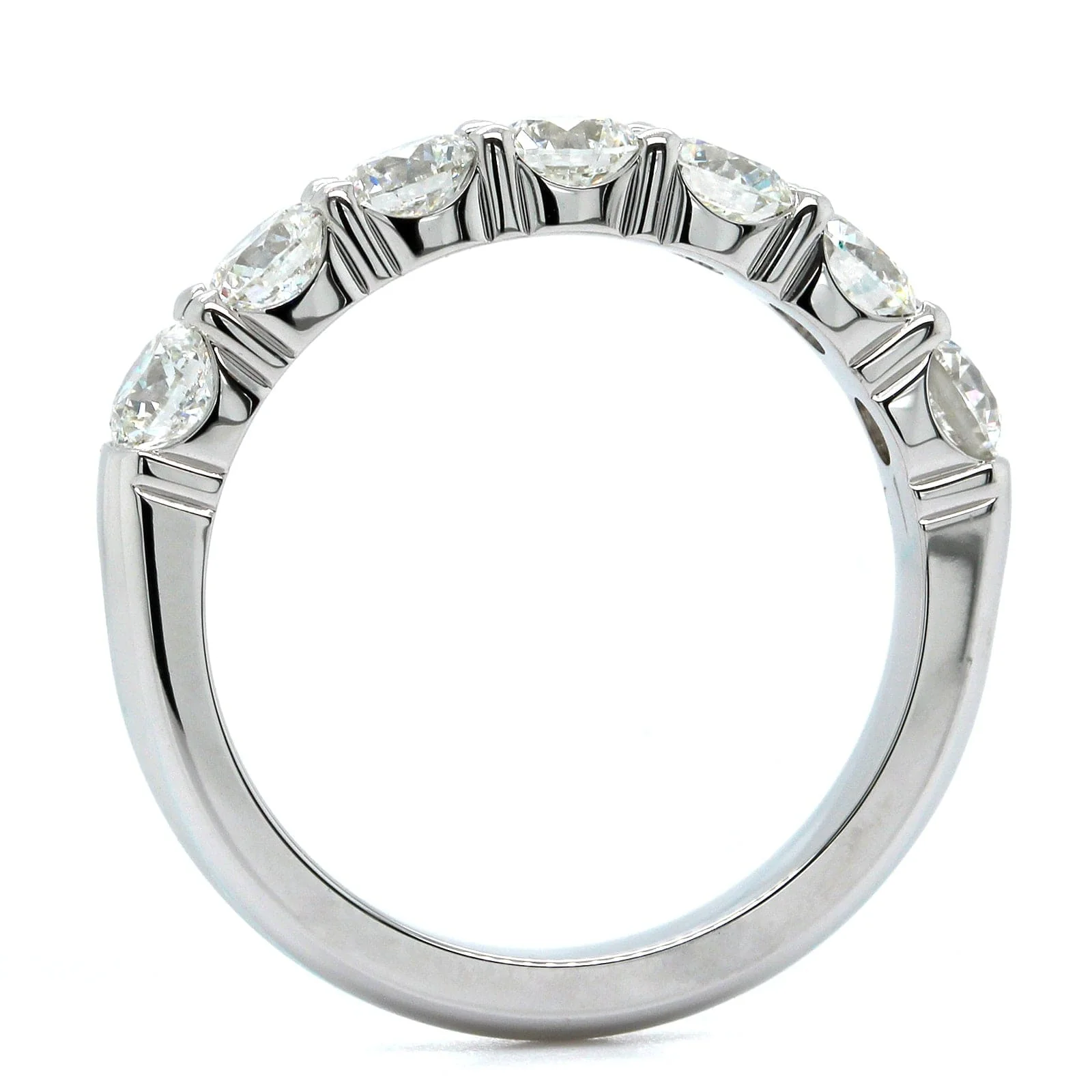 18K White Gold Seven Stone Diamond Wedding Ring - Image 3