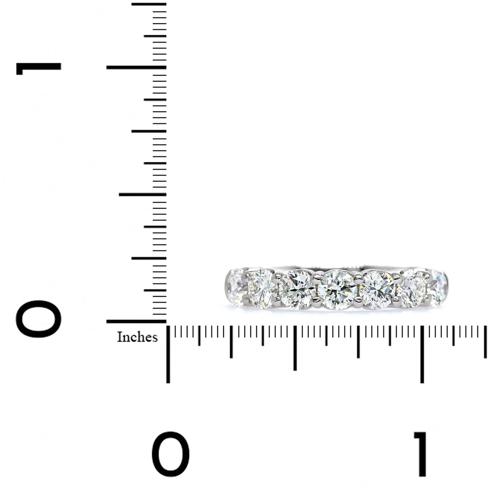 18K White Gold Seven Stone Diamond Wedding Ring - Image 4