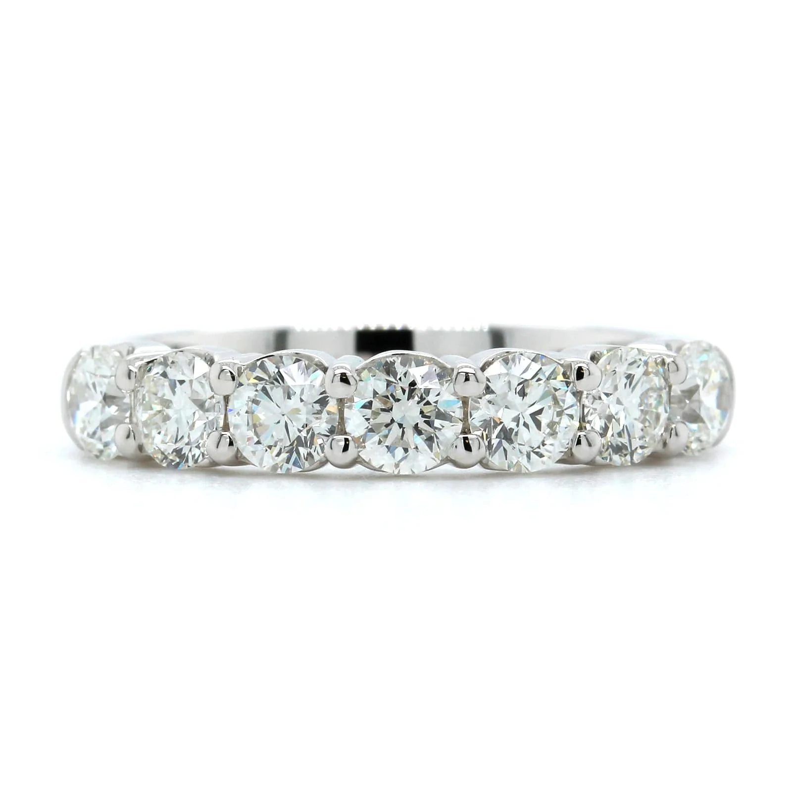 18K White Gold Seven Stone Diamond Wedding Ring - Image 5