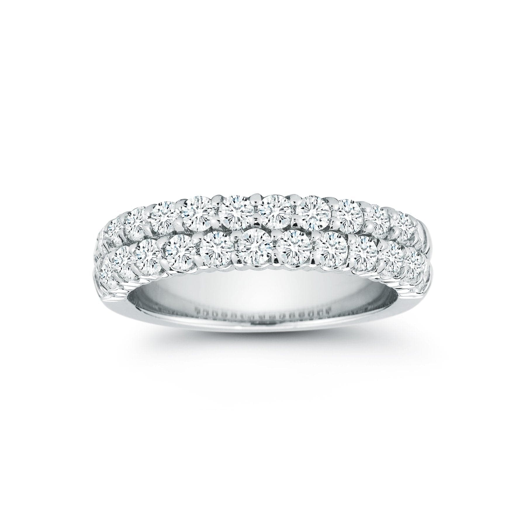 Platinum Two-Row Halfway Diamond Band - Image 2