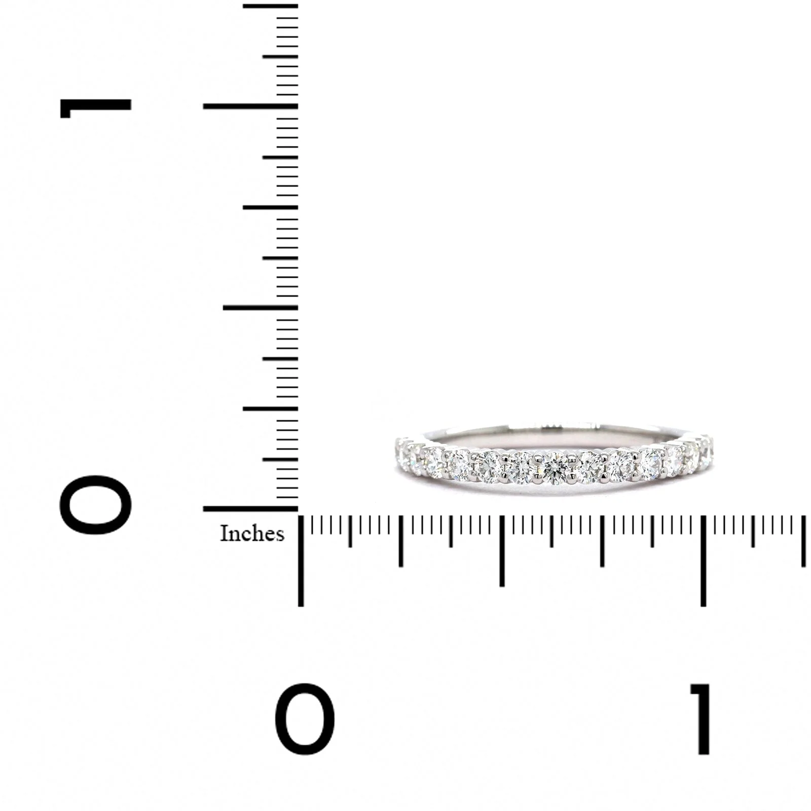 18K White Gold Shared Prong Diamond Band - Image 3