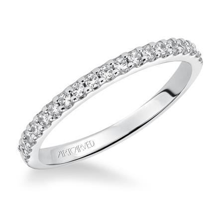 18K White Gold Shared Prong Diamond Band - Image 2