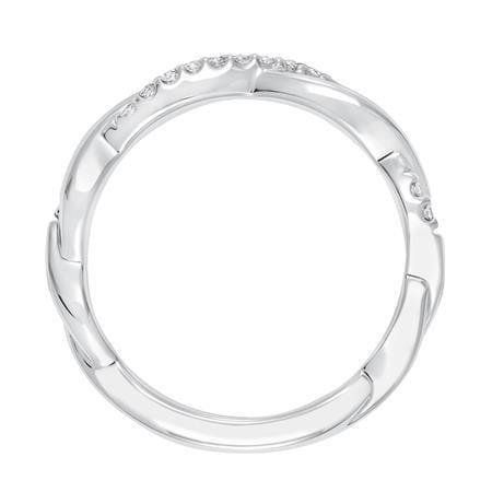 18K White Gold Twist Diamond Band - Image 3