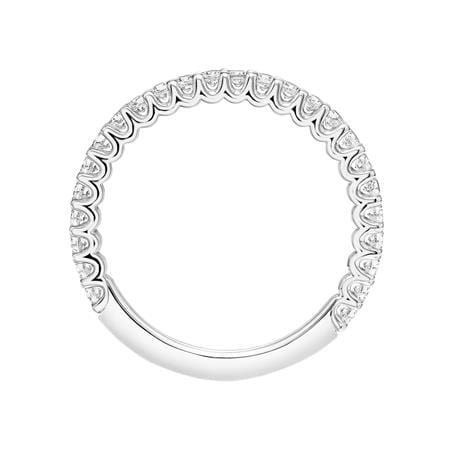 18K White Gold Shared Prong Diamond Band - Image 3