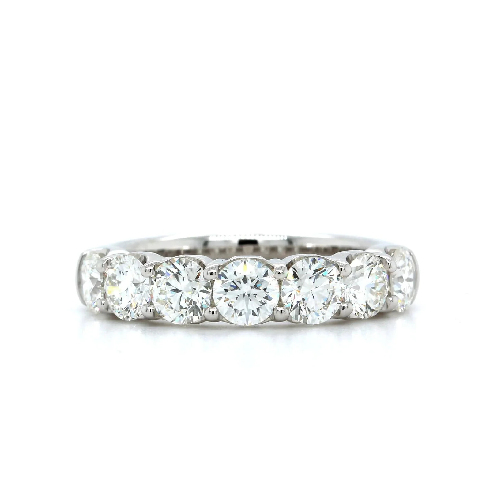 18K White Gold Seven Stone Prong Set Wedding Ring - Image 4