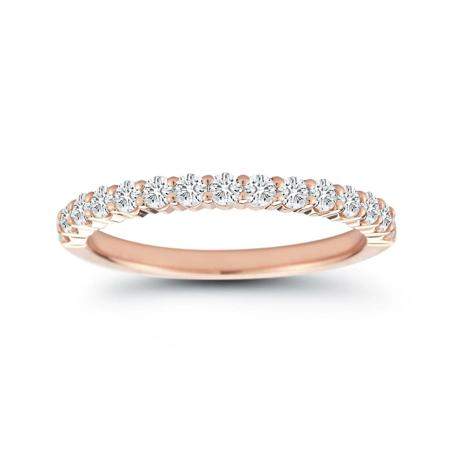 18K Rose Gold Shared Prong Diamond Band - Image 2