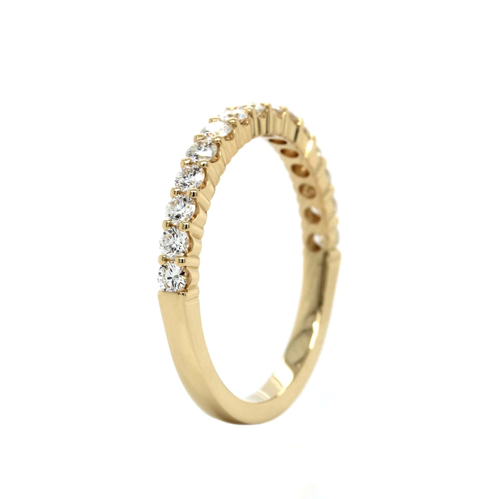 18K Yellow Gold 15 Stone Prong Set Diamond Wedding Ring - Image 2