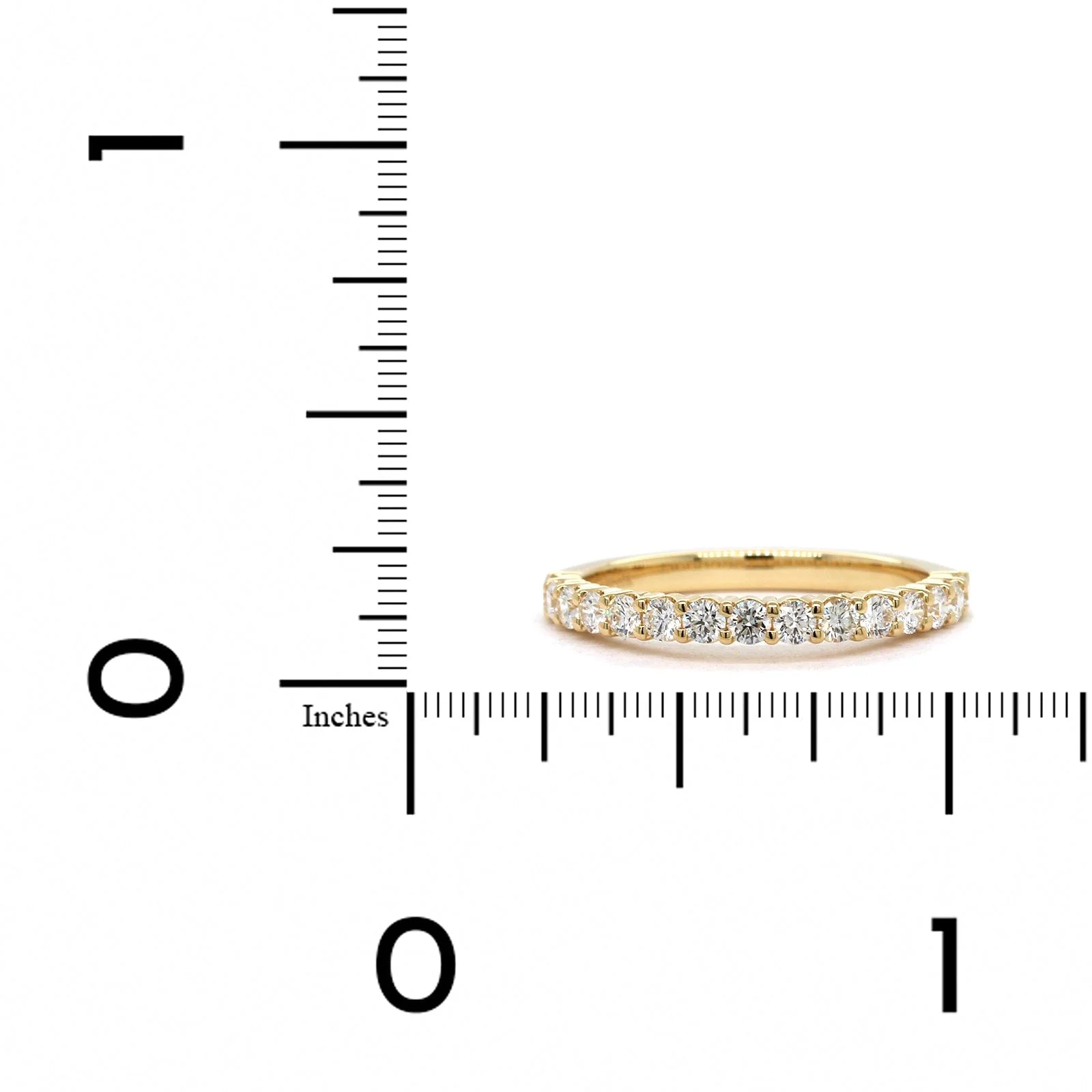 18K Yellow Gold 15 Stone Prong Set Diamond Wedding Ring - Image 3