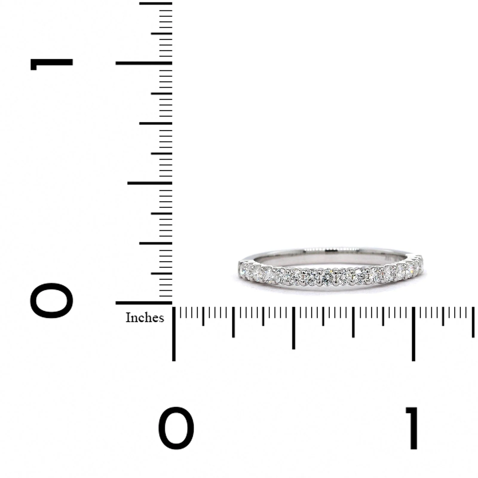 18K White Gold Shared Prong Diamond Wedding Ring - Image 3