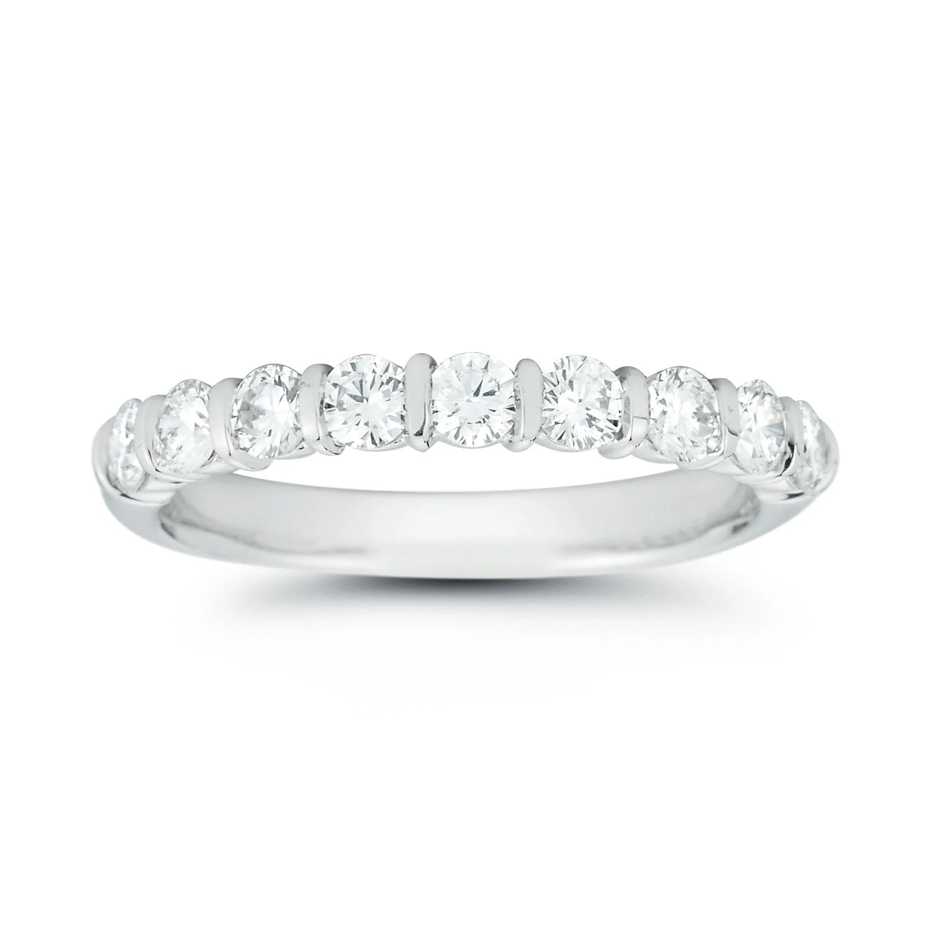 Platinum Nine Stone Diamond Wedding Ring - Image 2