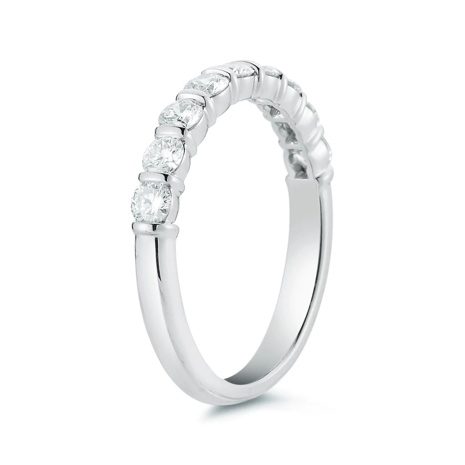 Platinum Nine Stone Diamond Wedding Ring - Image 3