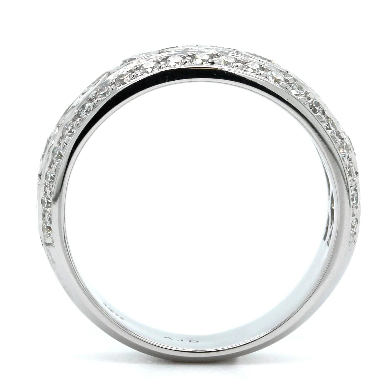 18K White Gold Round and Princess Cut Diamond Band - Image 3