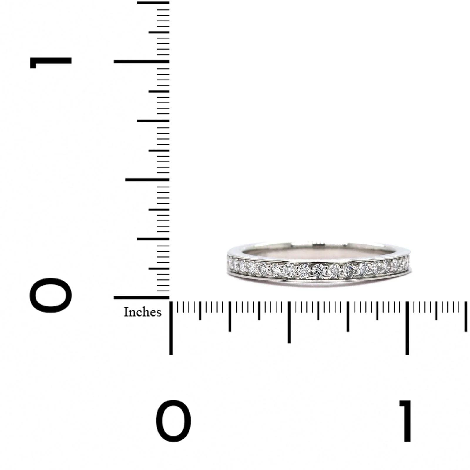 Platinum Bead Set Diamond Band - Image 3