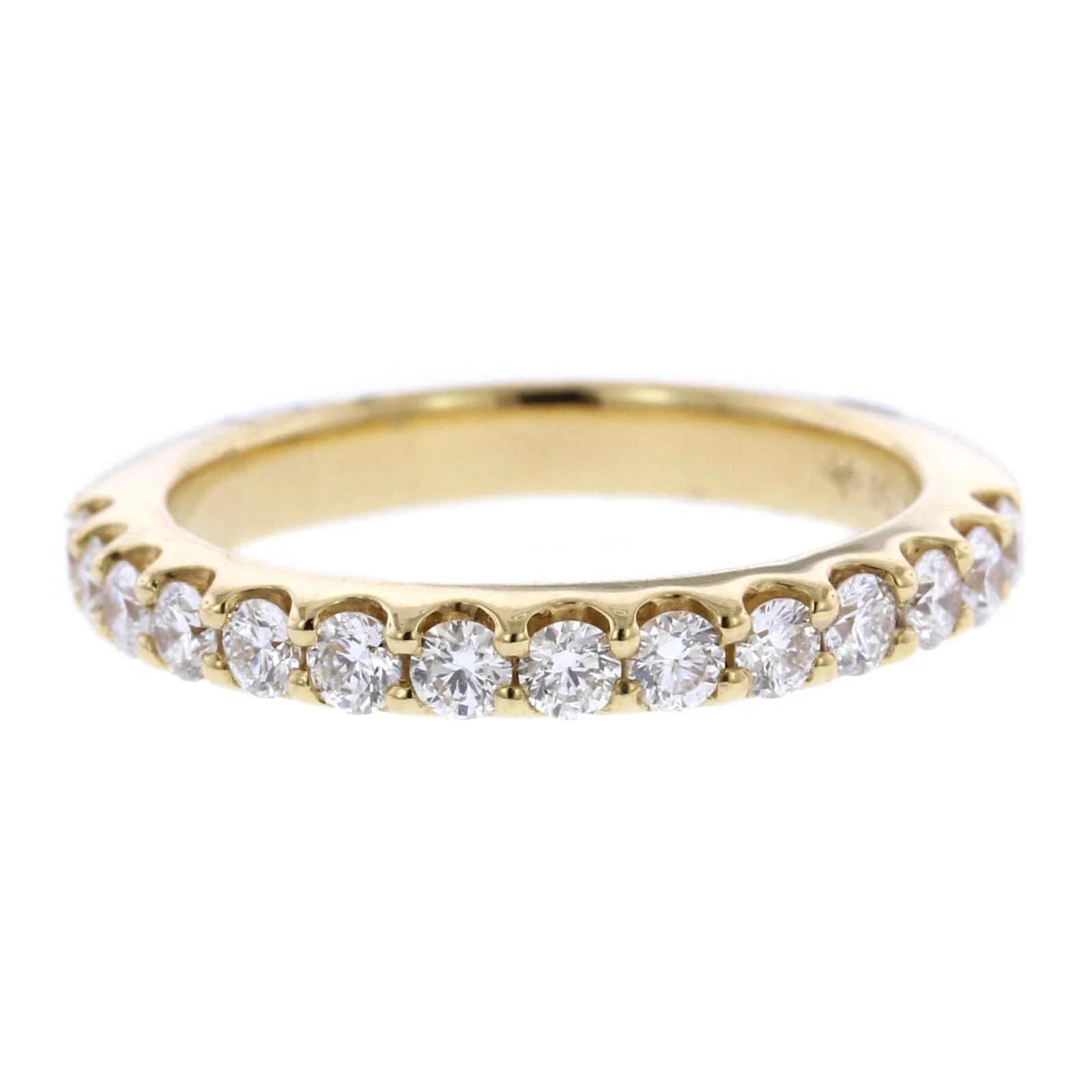 18K Yellow Gold Shared Prong Diamond Band