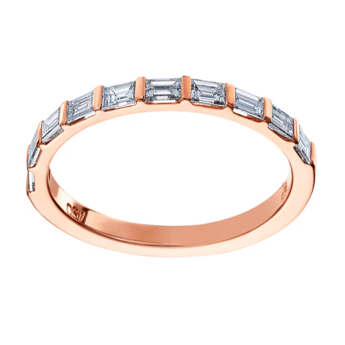 18K Rose Gold Baguette Diamond Band - Image 2