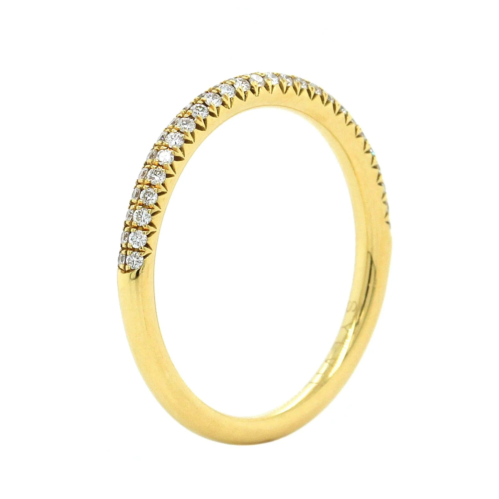 18K Yellow Gold Pave Wedding Band - Image 2