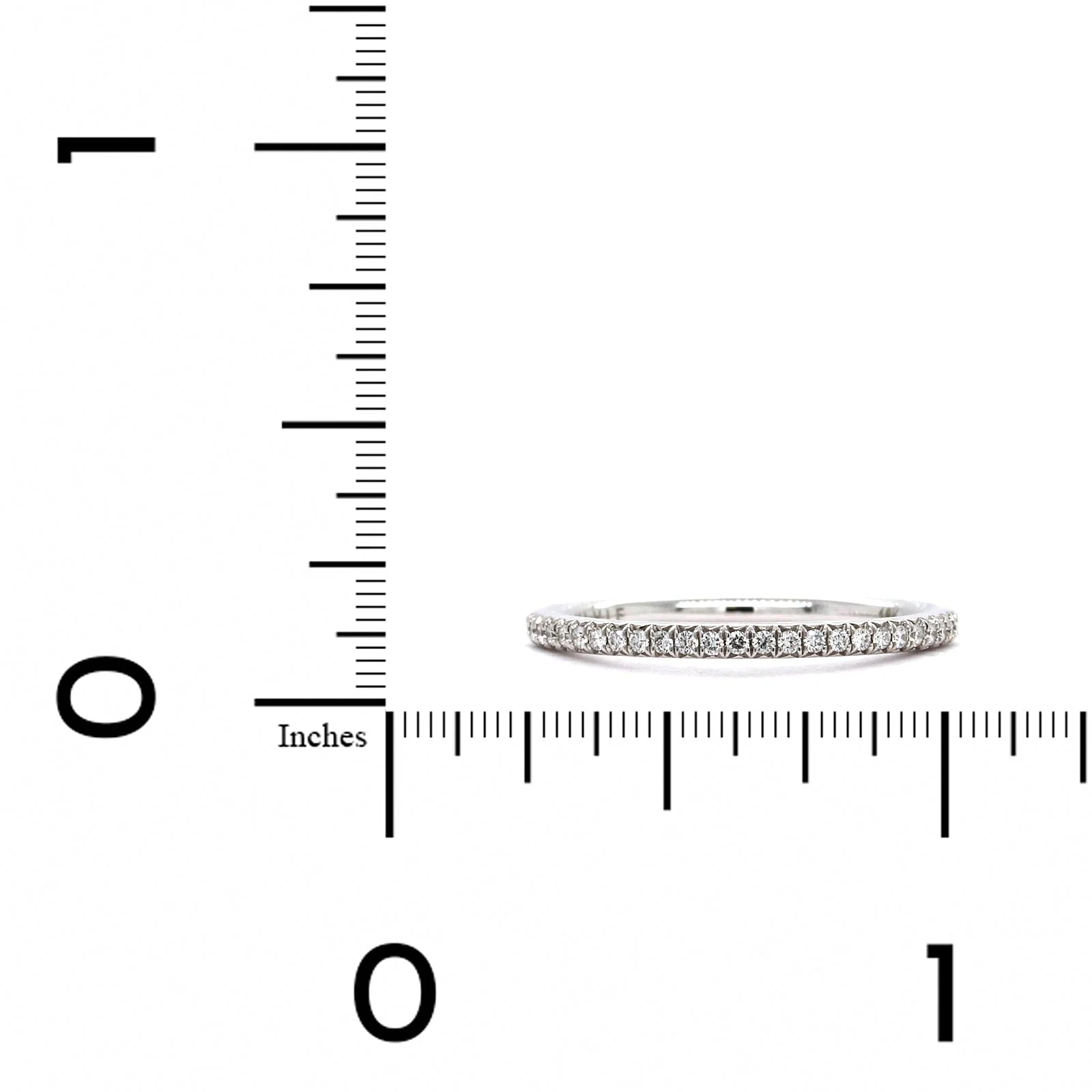 18K White Gold Prong Set Wedding Band - Image 3