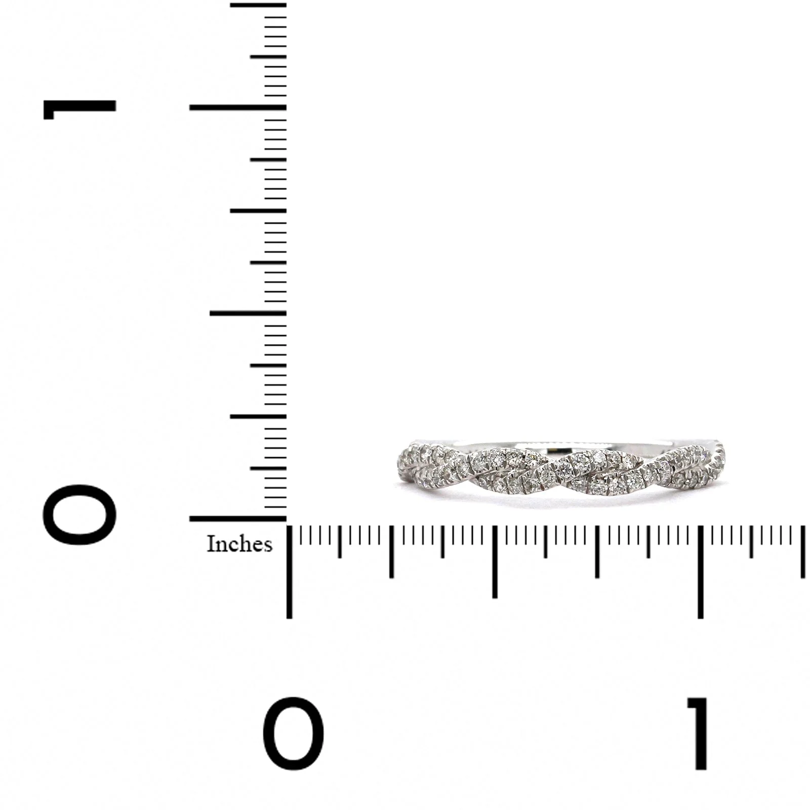 18K White Gold Diamond Twist Wedding Ring - Image 3