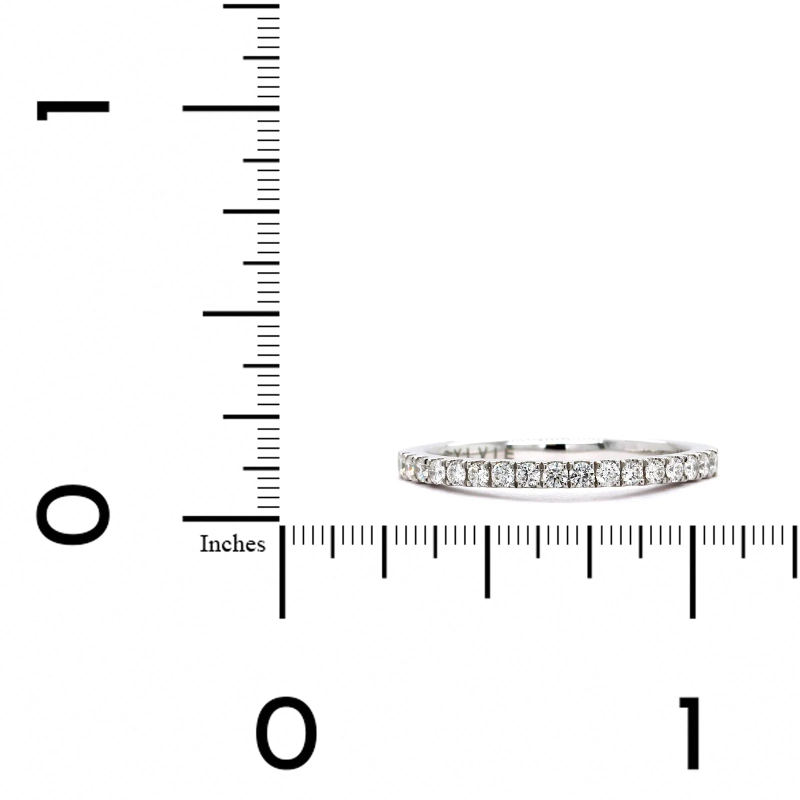 18K White Gold Prong Set Wedding Band - Image 3